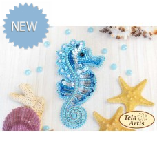 Bead Art Brooch Kit - Turquoise Seahorse